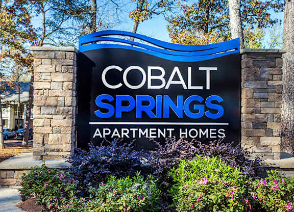 Monument sign at Cobalt Springs Apartment Homes in Taylors SC