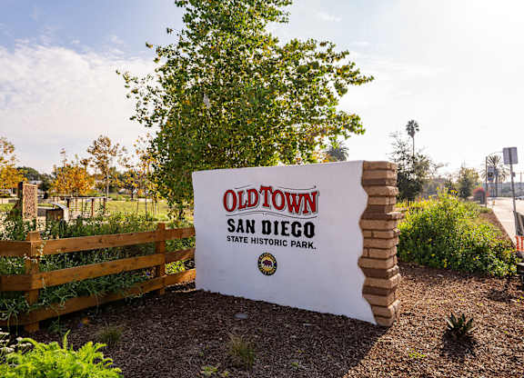 Old Town San Diego Park Sign Near The Seaton Apartment in San Diego CA