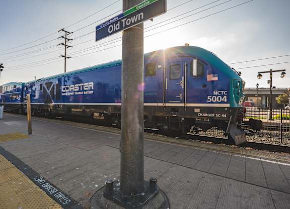 Old Town Station Coaster Train Near The Seaton Apartment in San Diego CA