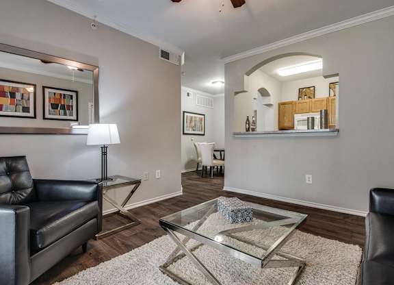 Open living room at Kensley Apartment Homes in Irving TX