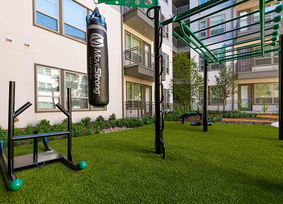 Outdoor Fitness Area at Opal Legacy Central in Plano TX