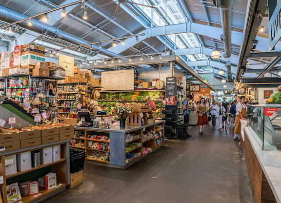 A grocery store with a variety of products on display