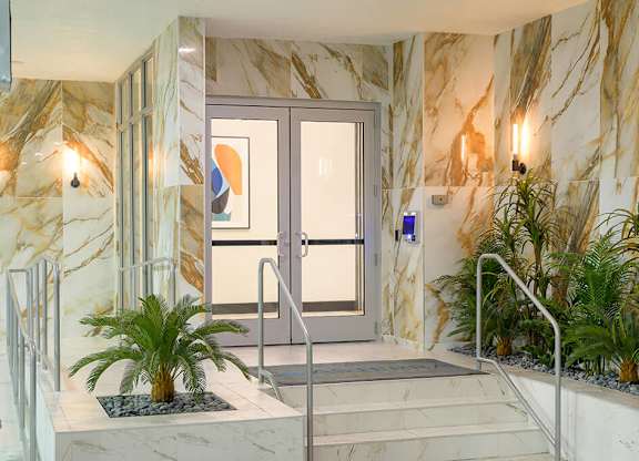 Parking garage entrance at Coasterra Apartments in Fort Lauderdale FL