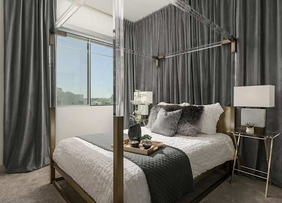 Penthouse model bedroom at District at Scottsdale Apartments in Scottsdale AZ