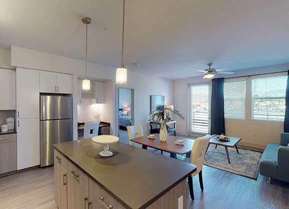 Kitchen island at The Braydon Apartments in Napa CA