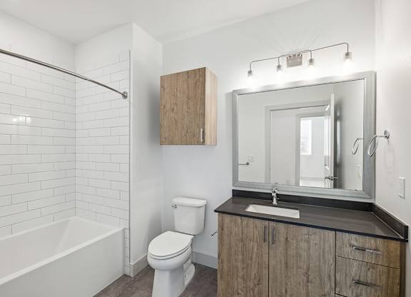 Bathroom with toilet at The Braydon Apartments in Napa CA