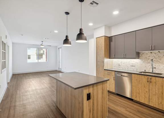 Kitchen island at The Braydon Apartments in Napa CA