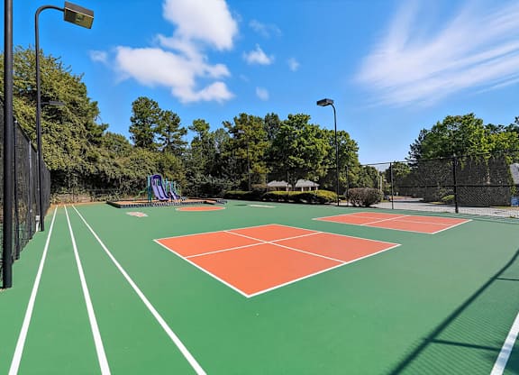 Pickleball court at Chroma Park Apartments in Austell GA
