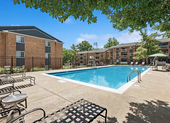 Pool and chairs at Parklane Apartments in Gaithersburg MD