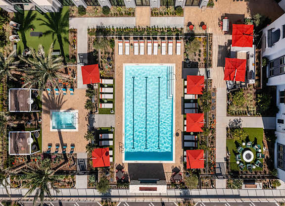 pool Aerial at West Village Poway Apartments in Poway CA