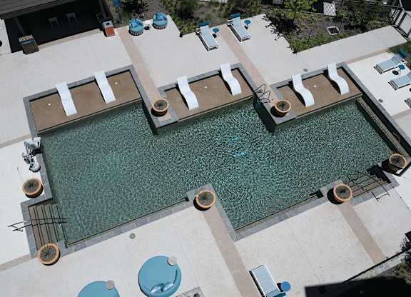 Pool Aerial at Jada Legacy Apartments in Central Plano TX