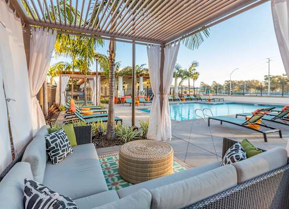 Poolside Cabana at The Seaton Apartments in San Diego CA