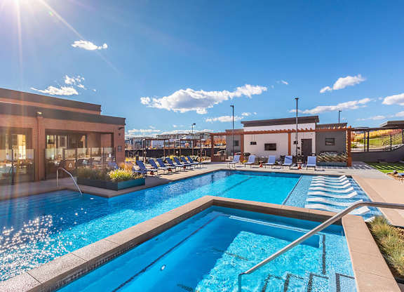 Pool spa at Olivean Apartments in Broomfield CO