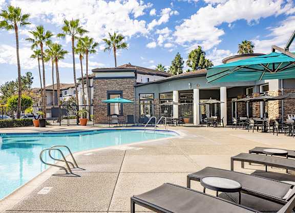 Pool loungers at Sierra at Otay Ranch Apartments in Chula Vista CA
