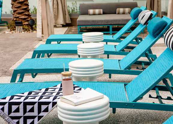 Pool Luminescence Loungers at Chroma Apartment Homes in Canoga Park CA