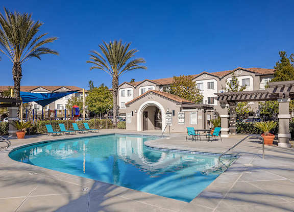 Outdoor pool at Vintara Apartments in Murrieta CA