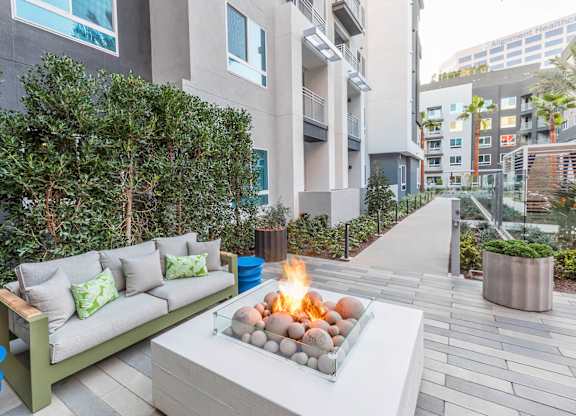 Pool Vibe Small Fire Table at Vita Apartment Homes in Orange CA