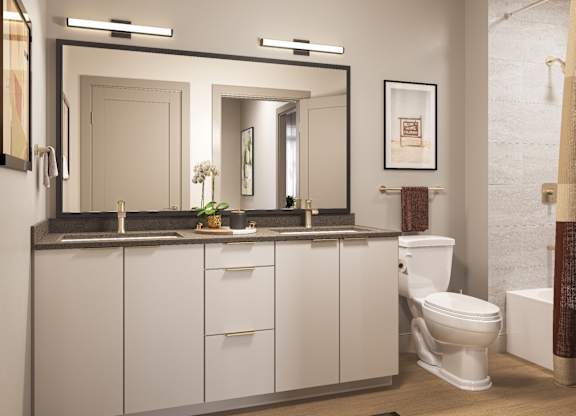 Bathroom at Rowlen Apartments in Broomfield CO