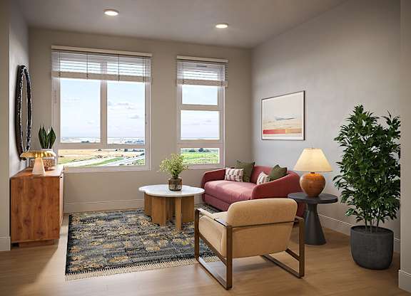 Living room at Rowlen Apartments in Broomfield CO