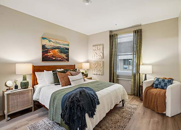Renovated Model Bedroom at Haven at Del Mar Station Apartments in Pasadena CA