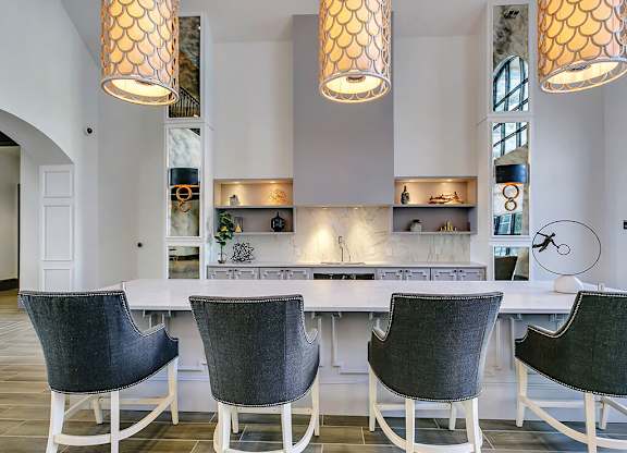 Resident Social Lounge Kitchen at The Huntington Apartments in Plano TX