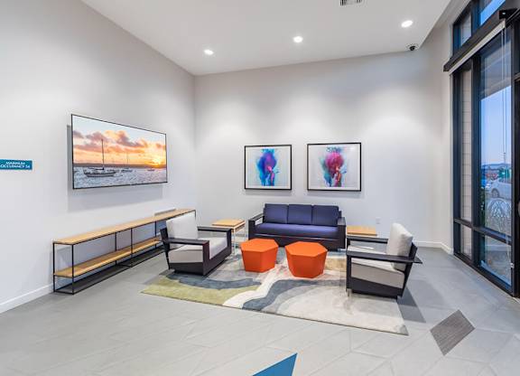 Resident Services Center Lounge Area at GEO Apartment in Fremont CA