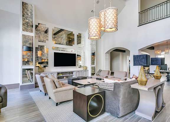 Resident Social Lounge Seating Area at The Huntington Apartments in Plano TX