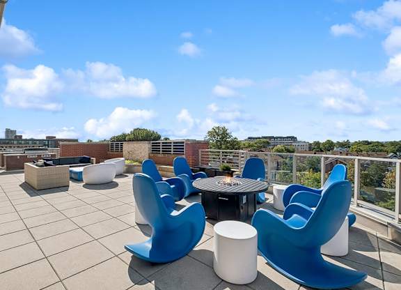Rooftop patio at Bradley Braddock Road Station Apartments in Alexandria VA