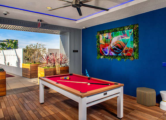 Rooftop Euphoria Table Billiards at Chroma Apartment Homes in Canoga Park CA