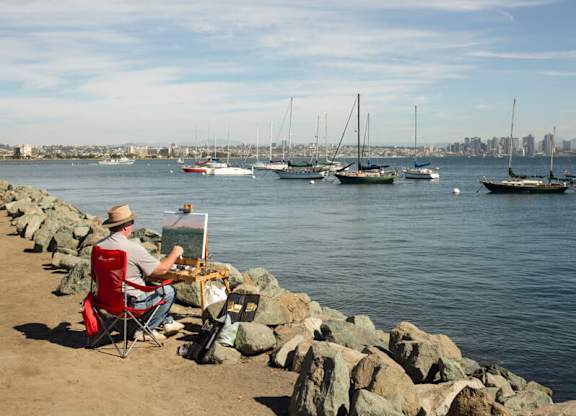 Shelter Island Shoreline Near Bowen Apartments in San Diego CA
