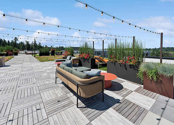 Sky deck seating at The Brynn in Kirkland WA