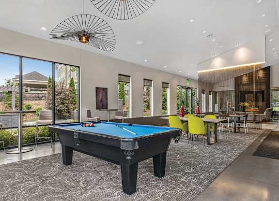 Billiards table at Slate at Andover in Andover MA