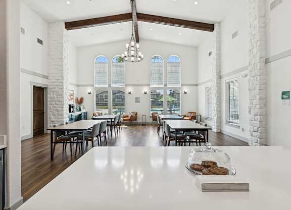 Social lounge kitchen at Bonito Parque Apartments in San Antonio TX