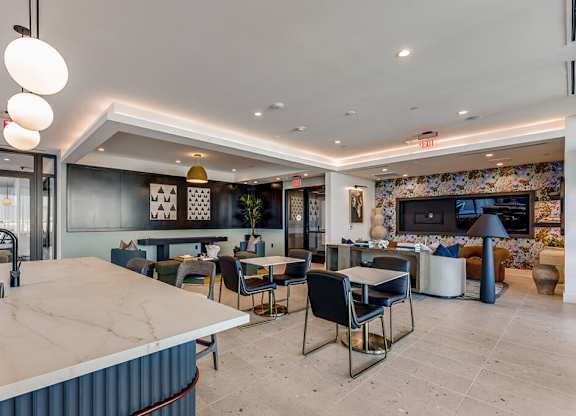 Social lounge at 1010 Waugh Apartments in Houston TX