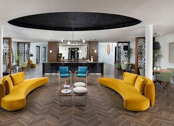Social lounge at Chromatic Flats Apartments in San Diego CA