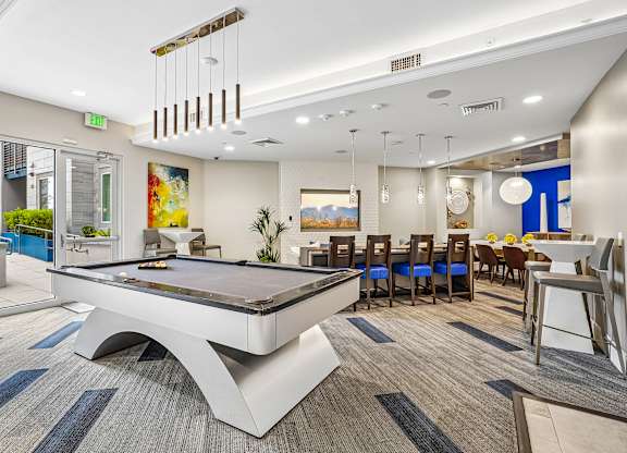Social lounge billiards table at Norte Town Lake Apartments in Tempe Arizona