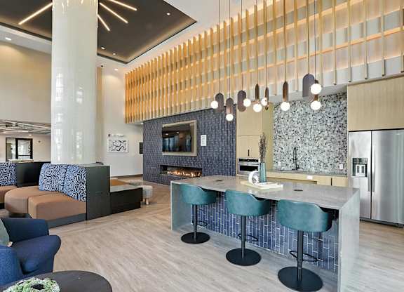Social lounge kitchen at Station 316 Woburn MA