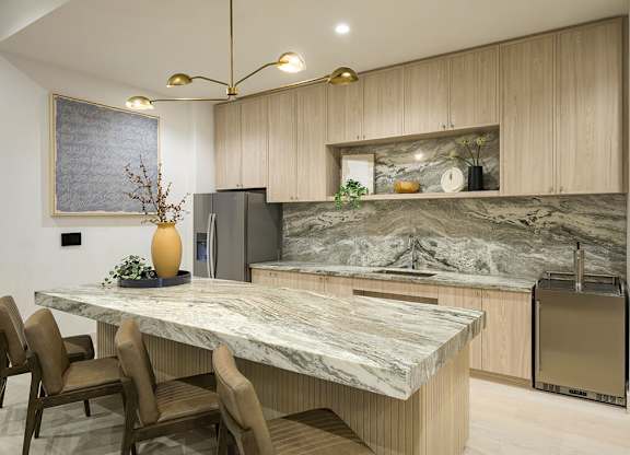 Social lounge kitchen at Treo Apartments in Fort Lauderdale FL