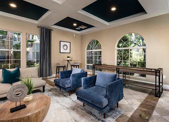 Social lounge seating at Campana Crown Valley Apartments in Mission Viejo CA
