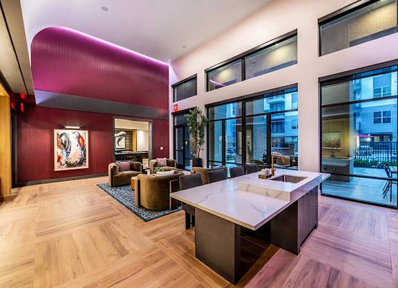 Social lounge seating at Heights at 1520 Apartments in Houston TX