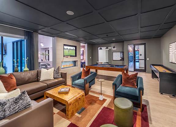 Social lounge seating at Luca Apartments in Austin TX