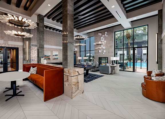 Social lounge seating at Main and Jamboree Apartments in Irvine CA