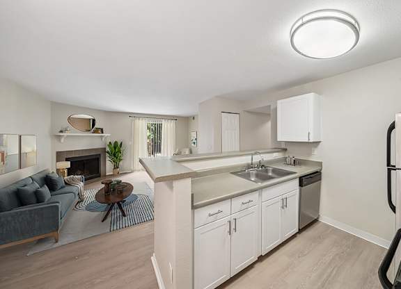 Kitchen and Living Room at Sky Rock Apartments in Longmont CO