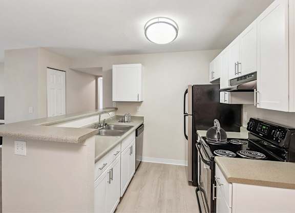 Staged Kitchen at Sky Rock Apartments in Longmont CO