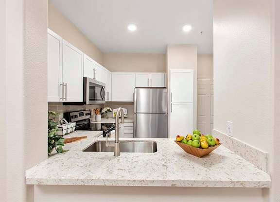 Kitchen counters at Sierra at Otay Ranch Apartments in Chula Vista CA
