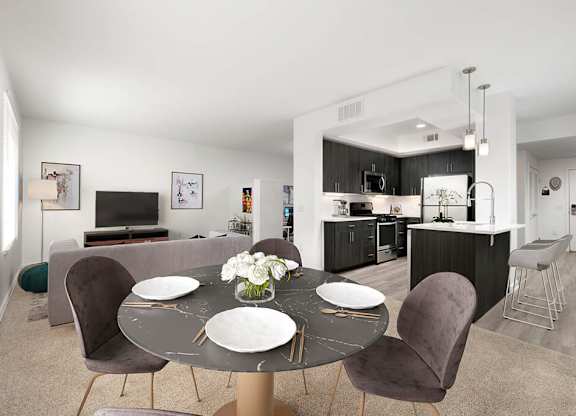 Living room at Main and Jamboree Apartments in Irvine CA