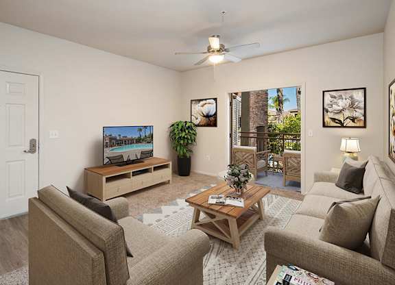 Living room at Sierra at Otay Ranch Apartments in Chula Vista CA
