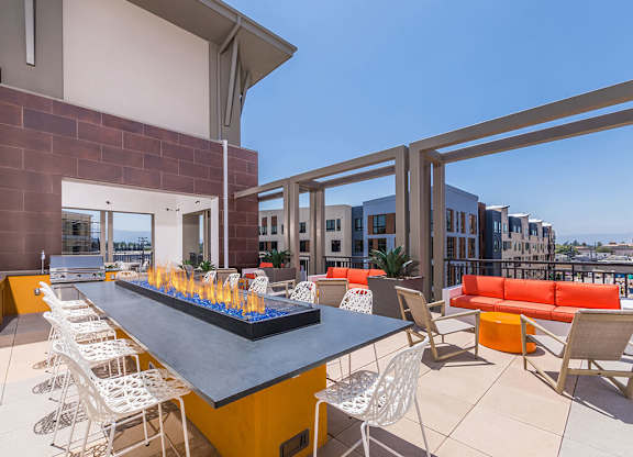 Rooftop fire table at 808 West in San Jose CA