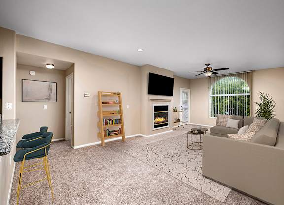 Living room at Campana Crown Valley Apartments in Mission Viejo CA