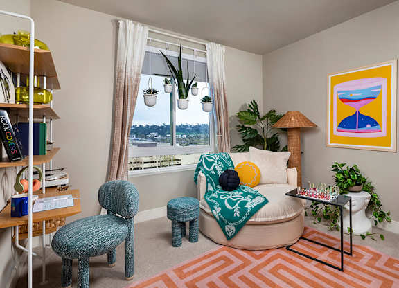 Two bedroom guest room at Rivair Apartment Homes in San Diego CA